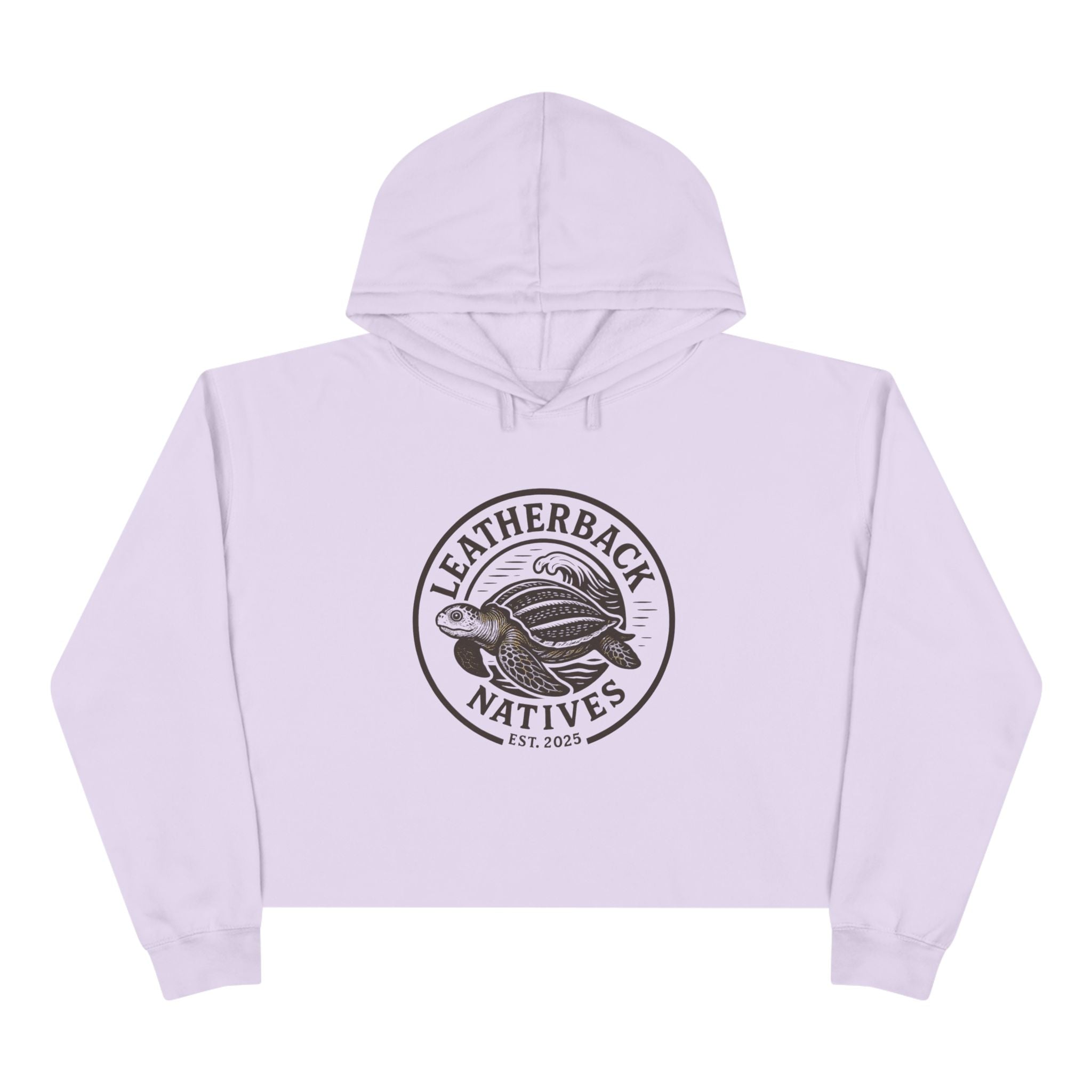 Leatherback Turtle Crop Hoodie — Sea Turtle Graphic Crop Sweatshirt