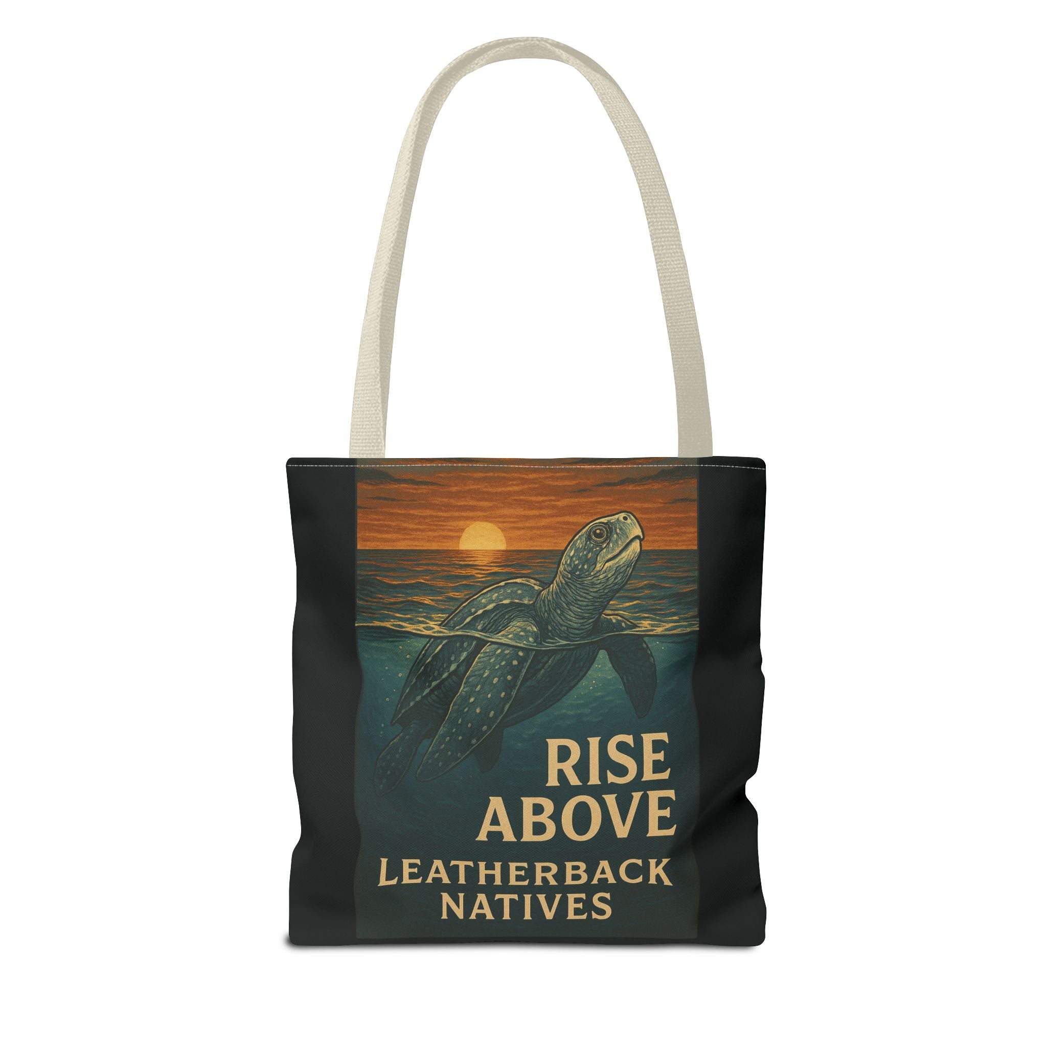 Sea Turtle Tote Bag — "Rise Above" Leatherback Natives Sunset Beach Tote