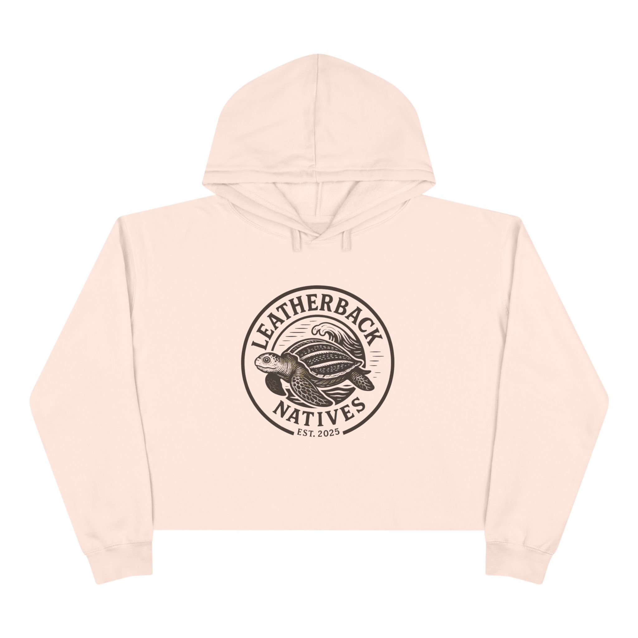 Leatherback Turtle Crop Hoodie — Sea Turtle Graphic Crop Sweatshirt