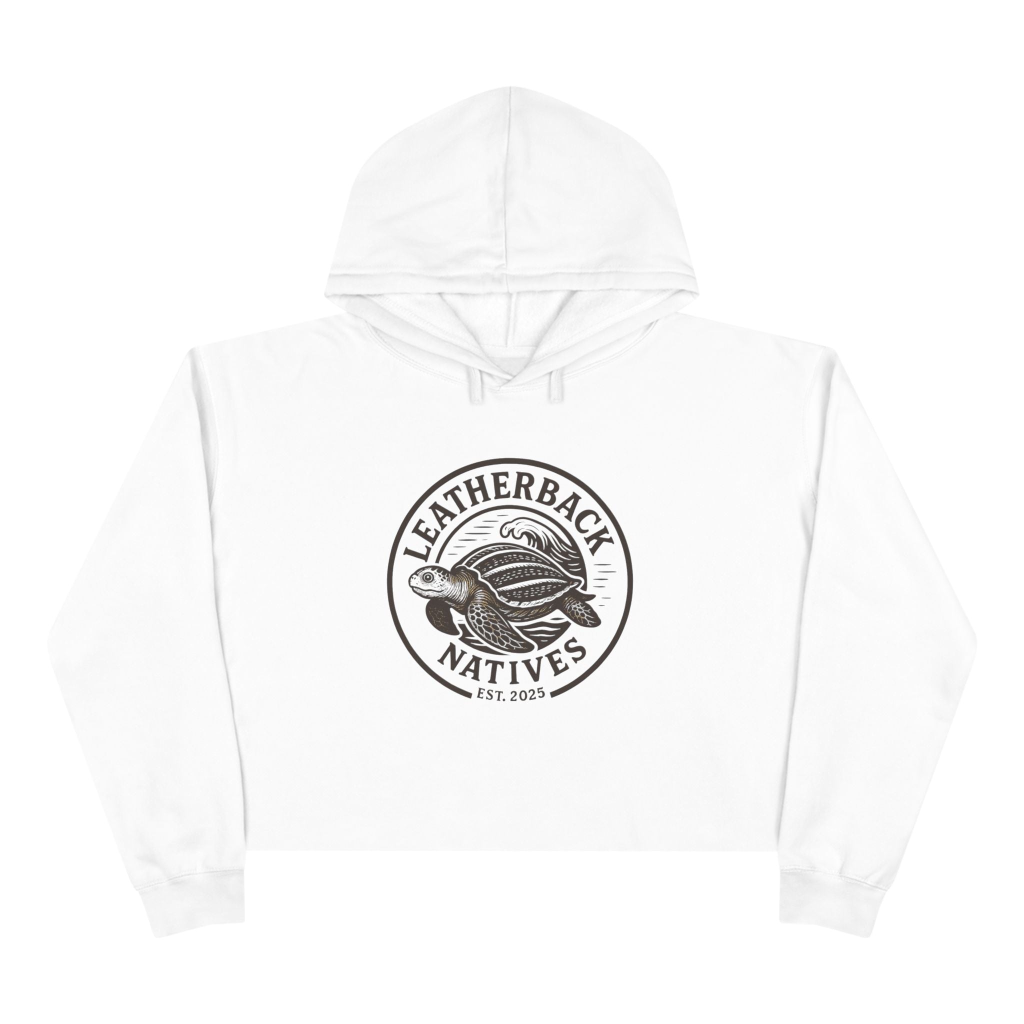 Leatherback Turtle Crop Hoodie — Sea Turtle Graphic Crop Sweatshirt