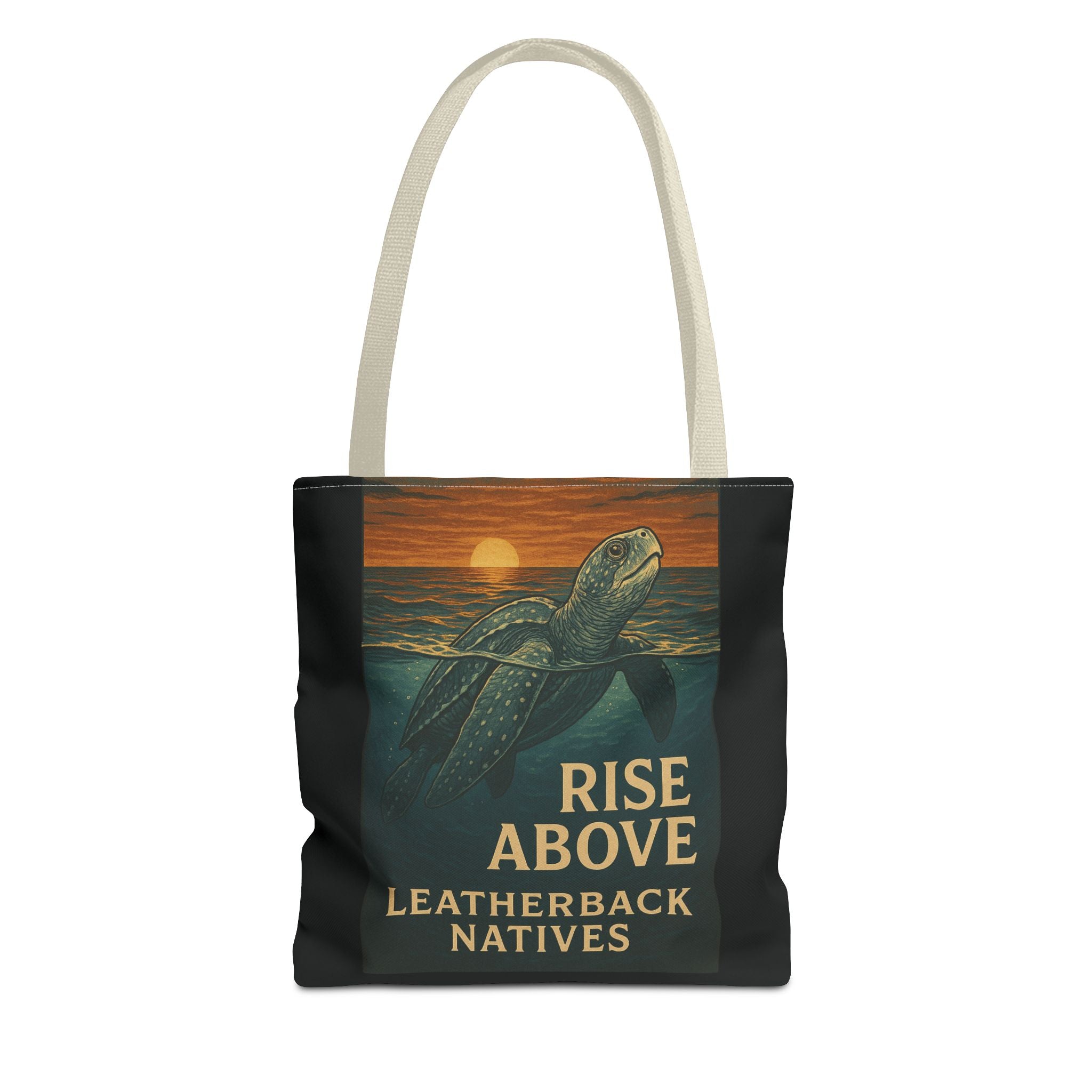 Sea Turtle Tote Bag — "Rise Above" Leatherback Natives Sunset Beach Tote