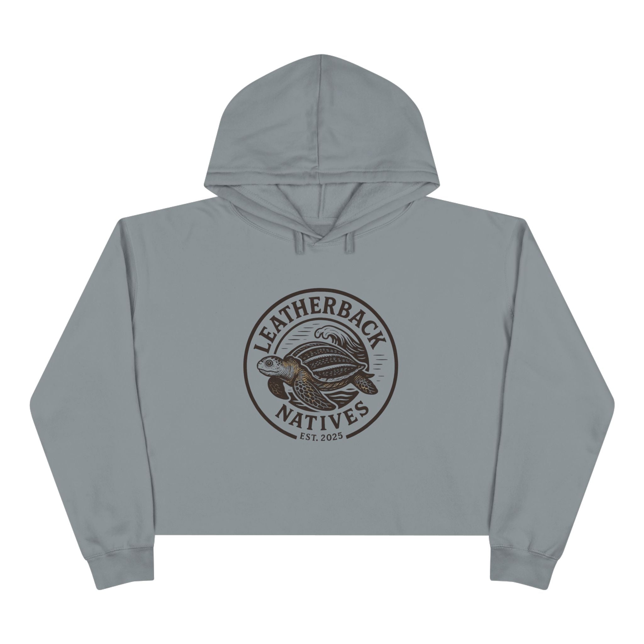 Leatherback Turtle Crop Hoodie — Sea Turtle Graphic Crop Sweatshirt